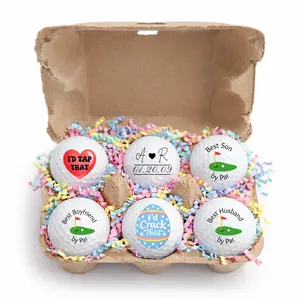 Easter Golf Ball Gift Set – 6 Pack Golf Balls in Egg Carton | Funny Easter Golf Gift | Golfer Easter Basket Stuffer | Unique Golf Gift for Men Women