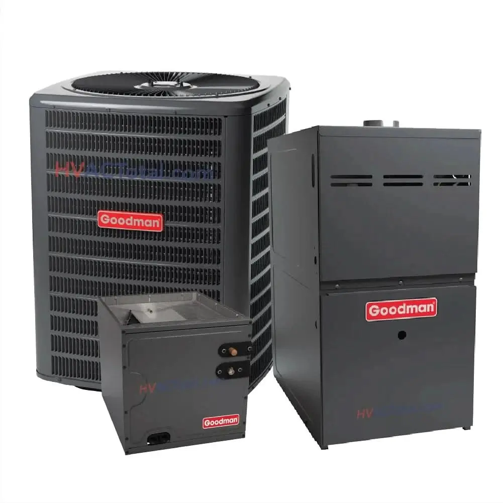 Goodman 2.5 Ton 15.2 SEER2 AC & 80% AFUE 80K BTU Gas Furnace System - Upflow, R32