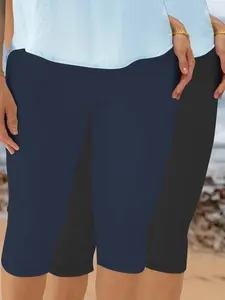 2-Pack Women's Plus Size High-Waisted Yoga Pants, Ultra-Soft Tummy Control, Non-Sheer Tight Fit, Stretchy High Waist, Summer Casual Workout Pants