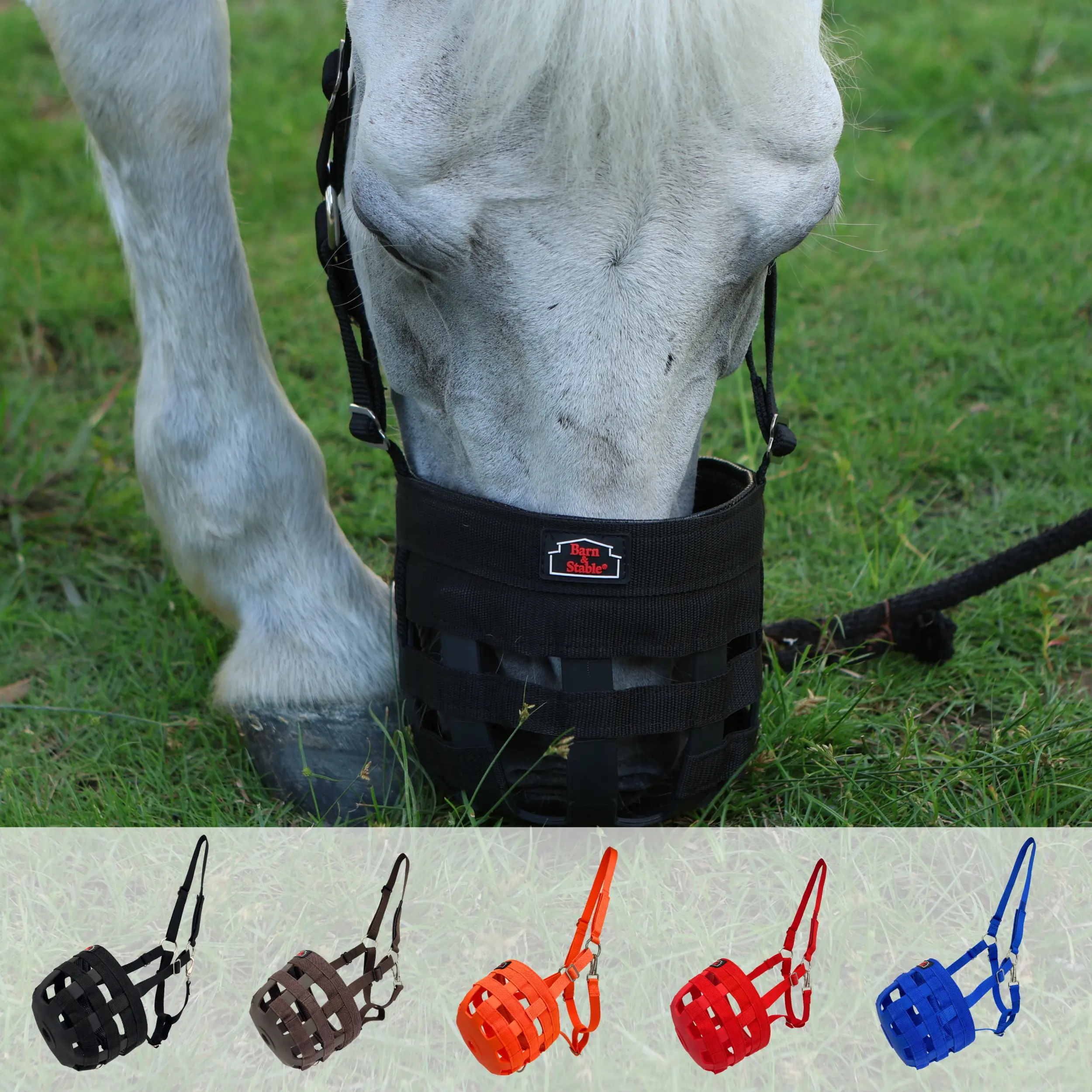 BARN & STABLE Horse Grazing Muzzle for Easy Breathe, Comfortable Muzzle Grazing for Horses with Adjustable Straps, Buckles, Suitable for Precaution of Laminitis