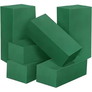 6 Pcs Floral Foam Blocks for Flower Arrangement, Wet and Dry Green Floral Foam for Wedding, Birthdays, Home Decorations (Small Size 5.5” L x 3.1” W x 1.7” H)