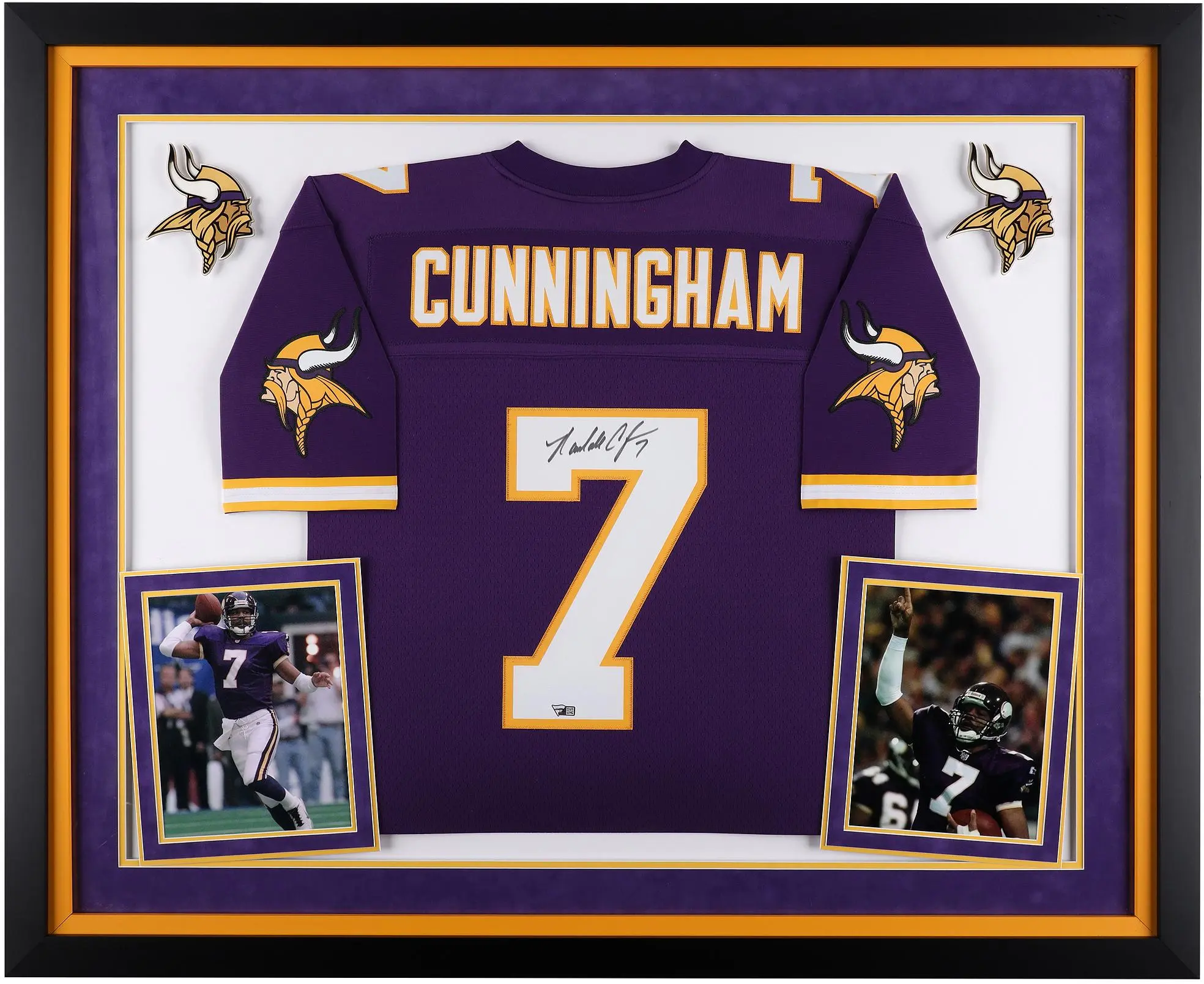 Randall Cunningham Minnesota Vikings Deluxe Framed Autographed Purple Mitchell & Ness Replica Jersey - Fanatics Authentic Certified