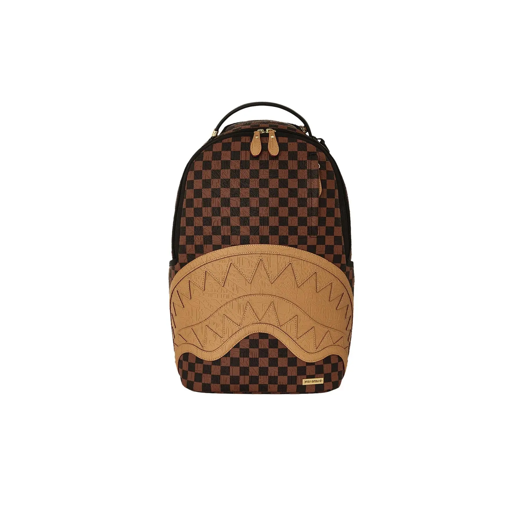 Sprayground Embossed Check Brown Backpack