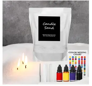 Pearled Candle Sand DIY Candle Sand Wax with Wicks Four Dye for Candle Wax Refillable Beaded Wax Sand All Natural Sand Candle Wax for Candle Making