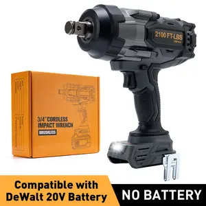 (No Battery Included) 1700/2100 Ft-lbs Cordless Impact Wrench, 1/2 & 3/4 Inch Electric Impact Gun, Compatible With DeWALT 20V MAX Battery, Brushless Constant High Torque Impact Driver With 3 Speed, Tool Only