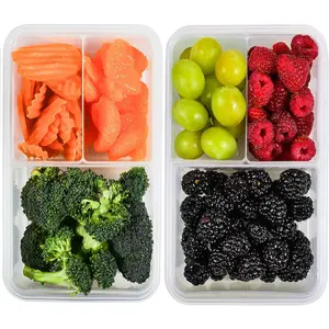 Bento Box for  and Adults -  Lunch Box Meal Prep Containers - 3 Compartment Snack Box Container with Airtight Lid - Dishwasher, Freezer, Microwave Safe  Snack Storage (39 oz, 2 Pack)