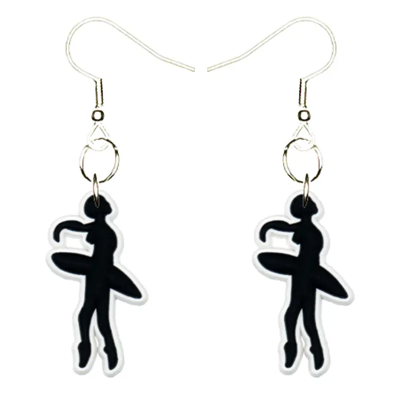 Ballet Ballerina Earrings Hypoallergenic Silver Plated Fishhooks Yazzle Dazzle Dance Tutu Slippers