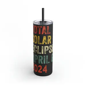 Celestial Vibes: Limited Edition Total Solar Eclipse April 8, 2024 - 20 oz. Tumbler, Eclipse 2024 Tumbler , Maars Maker Skinny Matte Tumbler