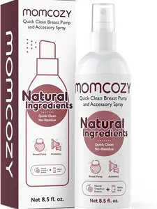 Momcozy Portable Breast Pump Cleaning Spray, Effective Milk Fat Removal & Residue-Free, Natural Grapefruit Scent, Pump Spray for Breast Pump or Accessories, and Other Baby Products, 8.5 Fl Oz