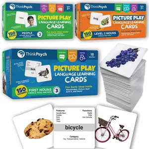 ThinkPsych Picture Play Cards – 450 Thick, Durable Learning Cards for Speech & Language
