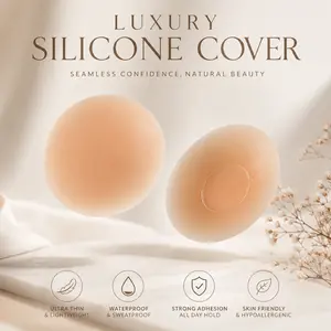 Invisible Seamless Silicone Nipple Covers with Lifting Wings, Reusable Waterproof Adhesive Breast Lift Covers for Backless & Strapless Dresses, Travel Case Included #SummerWins