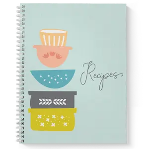Softcover Recipe Dishes 8.5" x 11" Spiral Notebook/Recipe Book, 120 Recipe Pages, Durable Gloss Laminated Cover, White Wire-o Spiral. Made in the USA