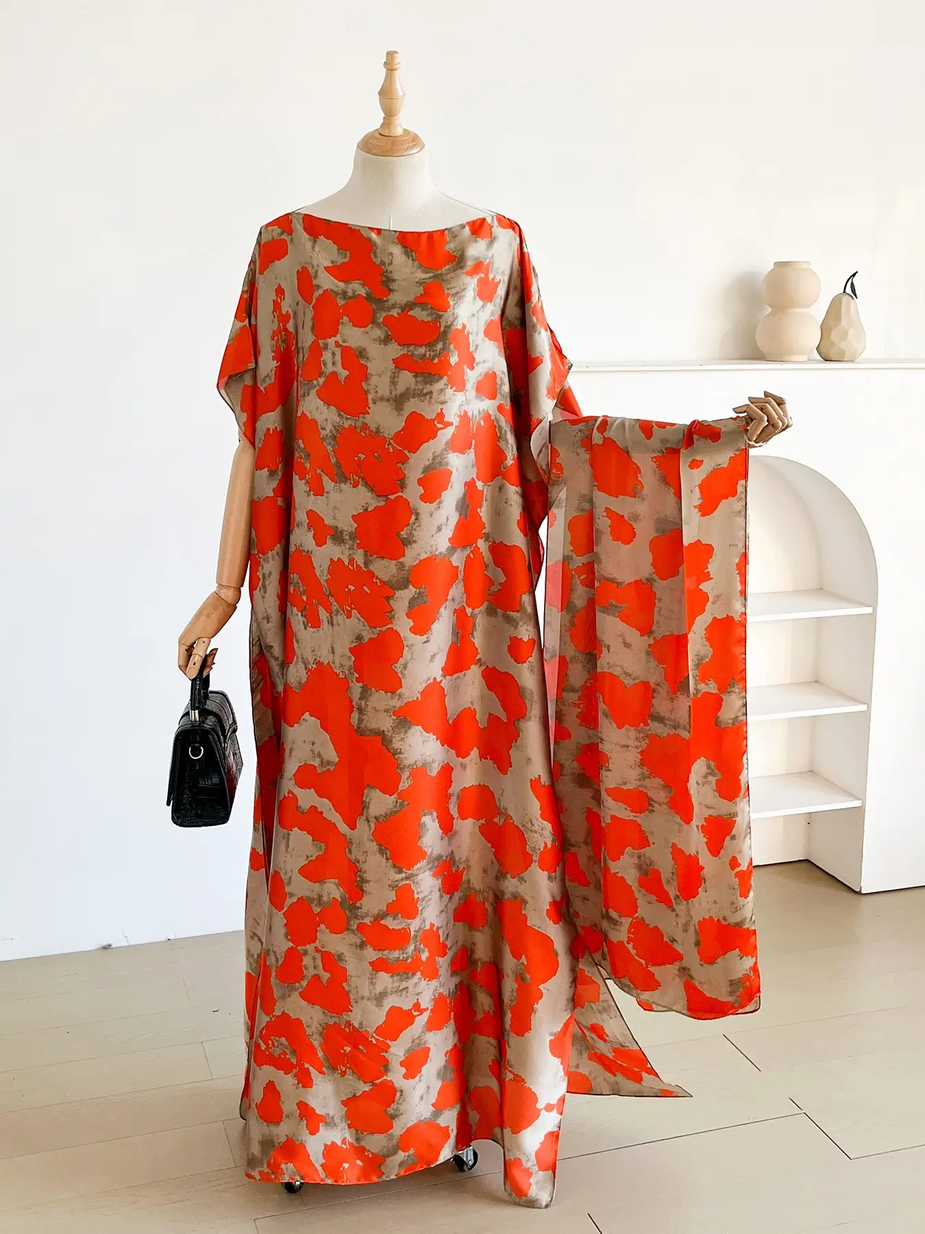 Women's Leopard Print Scarf Set, Leopard Pattern Casual Fitted Long Robe Shawl + Silk Tie Beach Sun Protection, All Seasons Fashion Accessory, Boho Style Scarf, Summer Shawl, Shawl Wrap