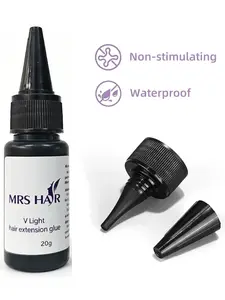 1 Bottle 20g V Light Glue Hair Extension, Quick Bonding Hair Adhesive, All Seasons Use, No Ca Prop 65 Warning