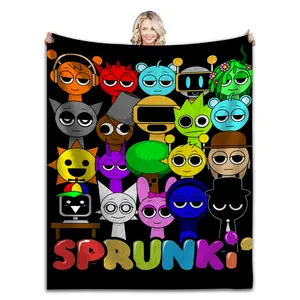 Sprunki Blanket Comfortable Flannel Blanket, Suitable For Sofa Beds And Living Rooms, Family Halloween Decorations, Halloween Blankets, Halloween Gifts