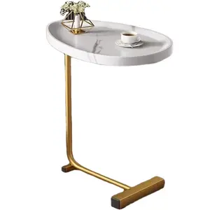 Snacks & Decor Minimalist Must-Have! Marble & Gold C-Side Table for Bedroom & Living Room