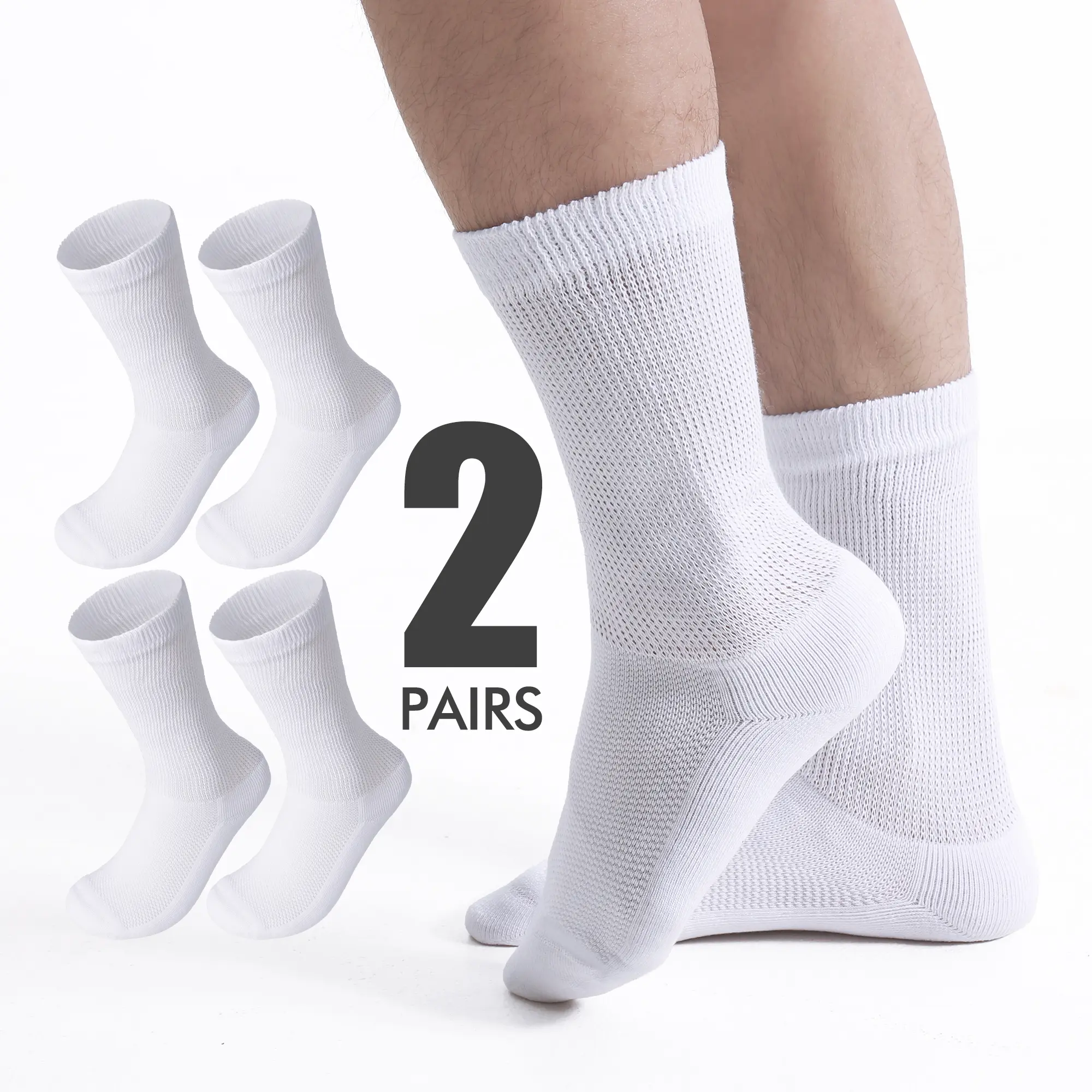 Diabetes and Neuropathy Unrestricted Health Socks 2 Pairs for Improved Blood Circulation Relief of Edema and Swelling Suitable for Men and Women Comfort Fit
