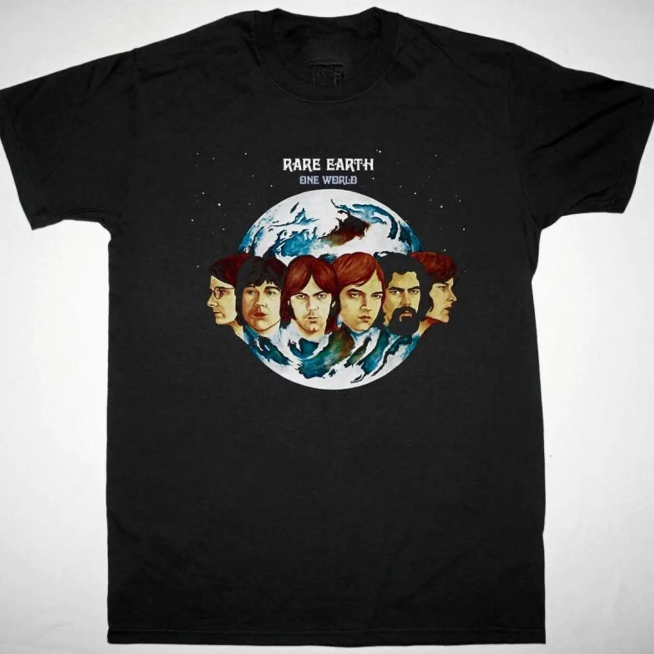Vtg RARE EARTH ONE WORLD Cotton Black Men Women Classic Shirt D