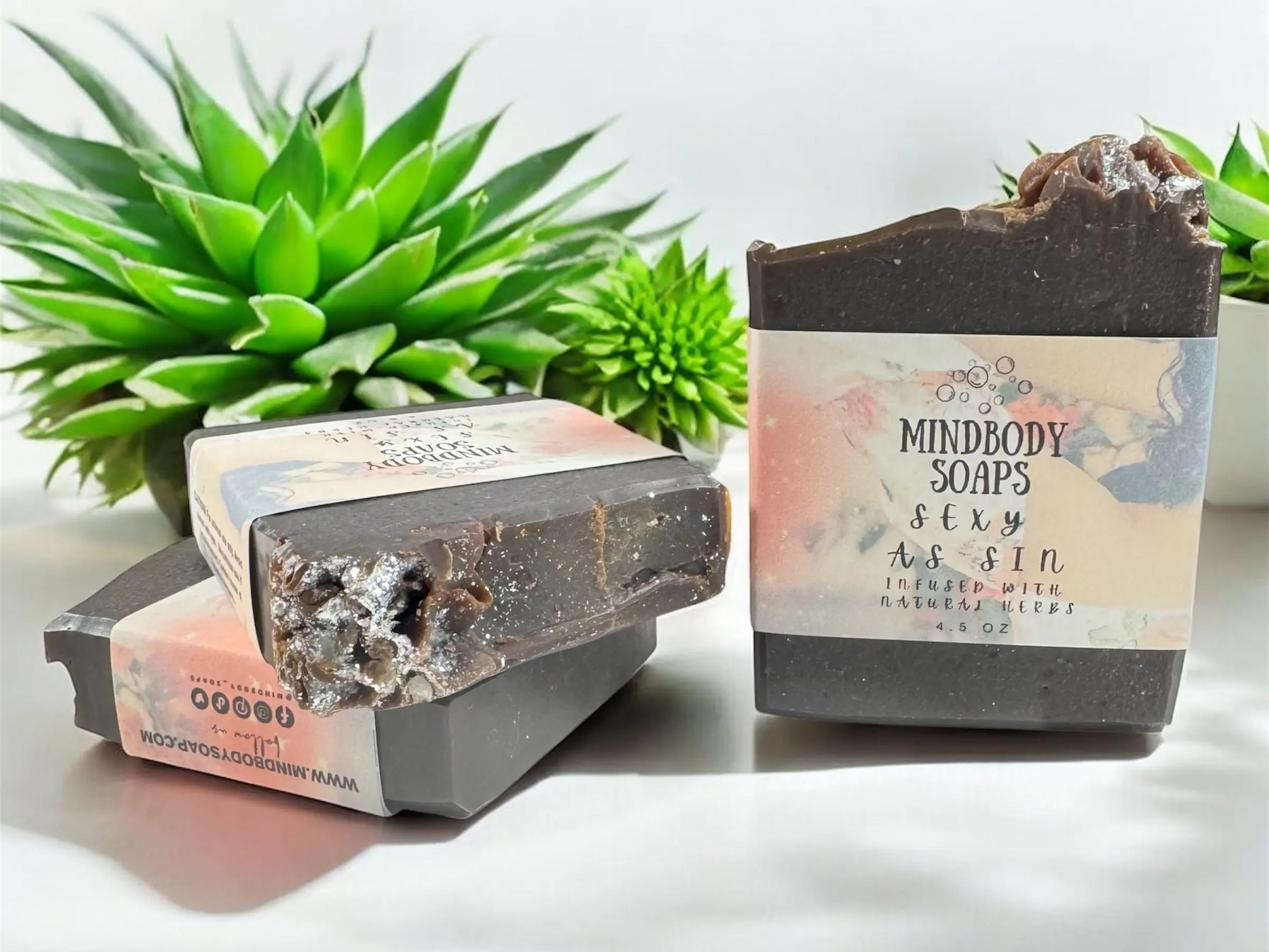 Sexy as Sin Scent Handcraft Artisan Soap Bar Infused with Natural Herbs ~ Colloidal Oatmeal ~ Hibiscus Powder ~ Aloe Vera ~ Cold Process Soap