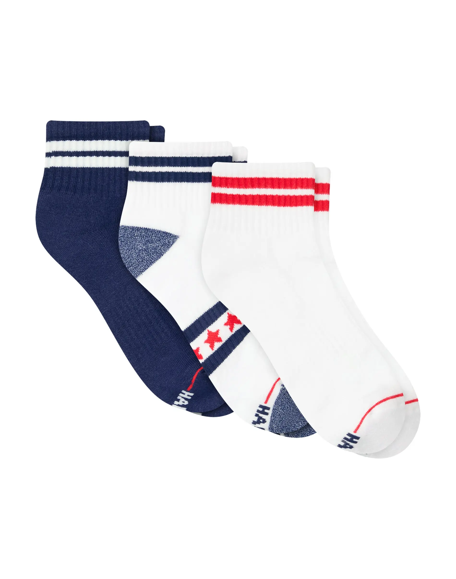 Hanes Heritage Women's Ankle Socks Pack, 3-Pack, Cushioned, Moisture Wicking