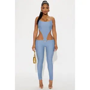 Maren Form Double Lined Jumpsuit - Dusty Blue