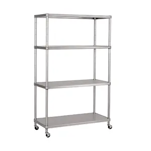 HOME 4-Tier Steel Shelving with Shelf Liners