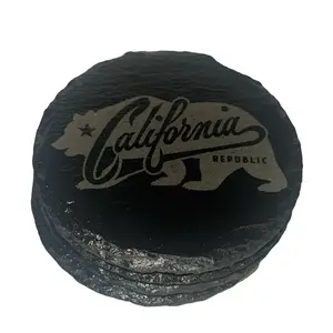 4-California republic- Slate coasters Tableware