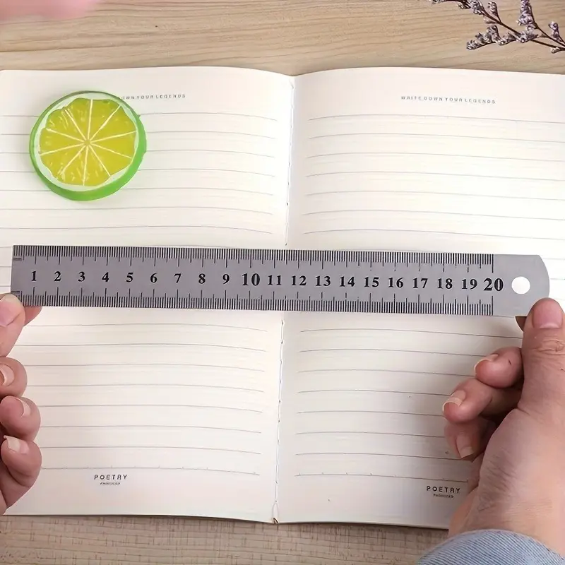 1pc Ruler Metal Straight Edge Ruler Ruler, Painting, Drawing, Ruler, Steel Ruler, Double-sided Scale, Office Stationery, Ruler