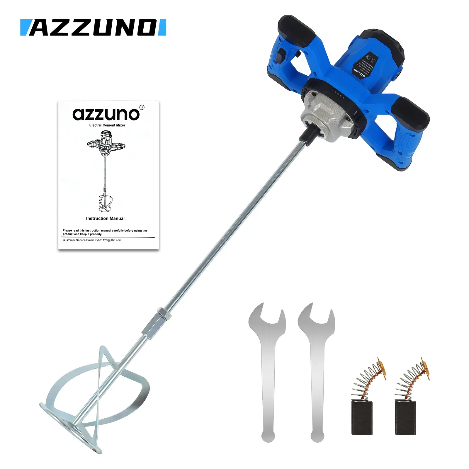 AZZUNO-JBJ001 Heavy-Duty Metal Paint Mud Mixer, Bucket Mixer for Paint, Cement, Grout Mixing, Professional Drywall Tool for Electric Drill Hammer