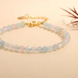 Morganite Bracelet - 3mm Natural Gemstone Beads Heart Healing Bracelet - Relaxation and Stress Reduction
