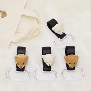2pcs/set Cute Bear Hook, Stroller Universal Accessories Hook, Going Out Mommy Handbag Hook, Multi-functional Hook