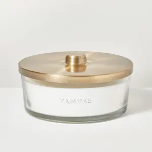 5-Wick Clear Glass Pampas Knob-Lid Jar Candle 28oz - Hearth & Hand with Magnolia