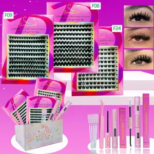 Cluster Eyelash Set, Fluffy Curly Lashes, Volume Lash Clusters, Mixed Sizes 8-16mm, 3D Effect D Curl False Cosmetic Eyelash Extensions Kit, Natural Look, Perfect Holiday Gift, Ideal for Eyelash Enthusiasts