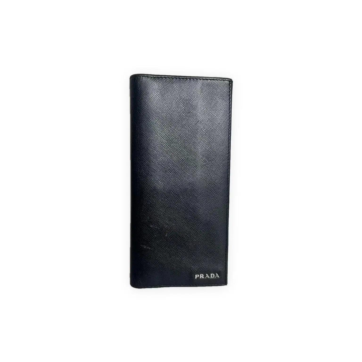 Pre-owned PRADA Saffiano leather Small leather goods Saffiano Continental Wallet black Very Good S014260425066, Leather Wallets, Business Style Wallet
