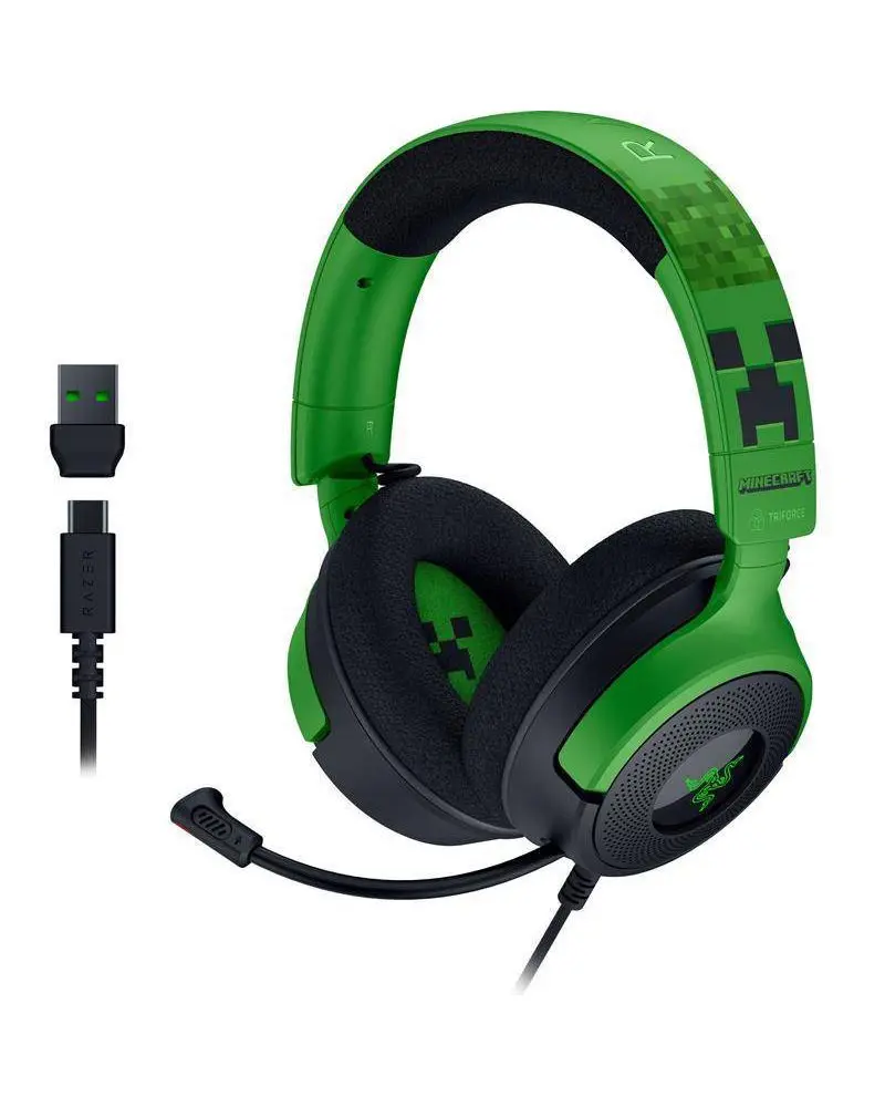 Razer Kraken V4 X Wired Gaming Headset - Minecraft Edition: USB PS5 & Switch Compatible