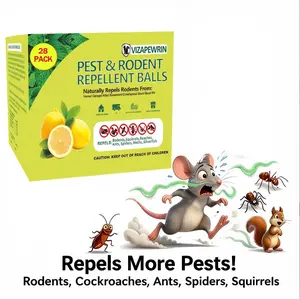 28pack-Mouse & Rat Repellent Balls, Indoor/Outdoor/Car Engine Protection, Long-Lasting Peppermint Oil Formula, Safe for Pets & Kids, 30-60 Days Effective Mouse Deterrent-VIZAPEWRIN certified