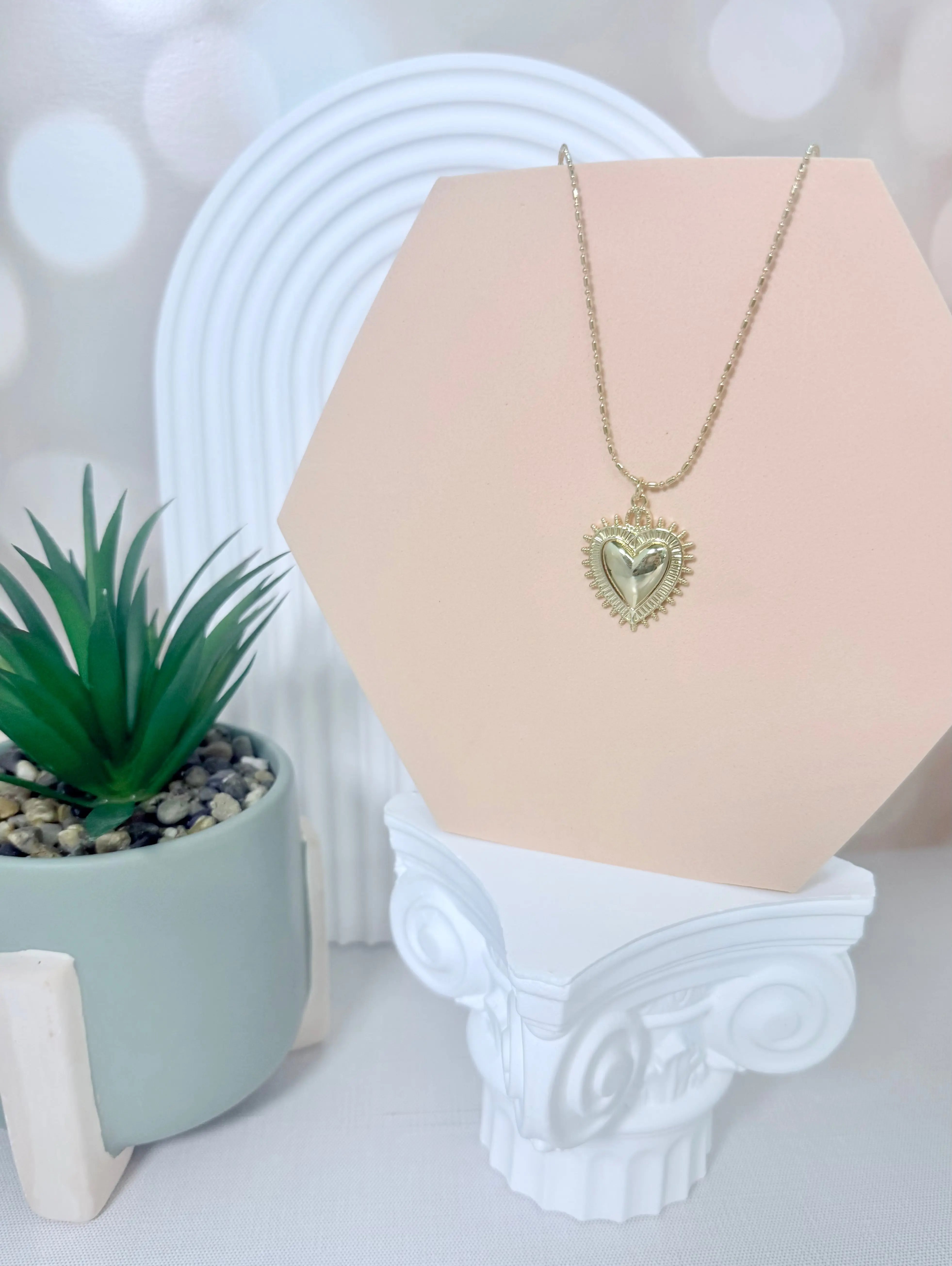 Large Bubble Heart Necklace