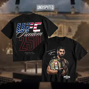 UNDISPUTED UFC Freedom 250 Ilia Topuria Years Men's Shirt, UFC Fighters Tshirt MMA Fan, UFC MMA Shirt, UFC Champions Sports Shirt wash, Gift for Him Gift For Her, Made In USA.