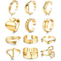 12 Pcs Golden Stacking Rings Set