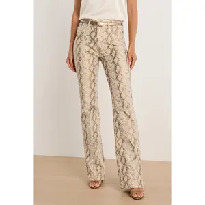 Aria Flare Jean - Gold Python