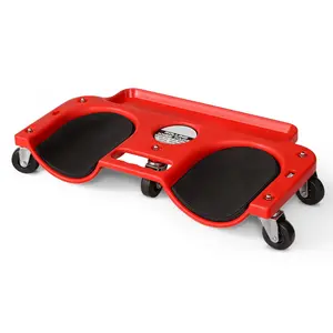 Flooring Knee Pads with Tool Tray Holder, Garage Rolling Knee Creeper Pads with 5 360-Degree Swivel Castors for Home Workshop Auto Repairing, 10x20 Inch Red