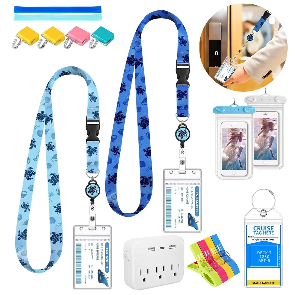 19-Pack Cruise Luggage Tag Holders with 2 Cruise Lanyards & Ship Card Holders for Royal Caribbean & Celebrity Lines - Home Improvement Building Supplies Accessory, Lanyard