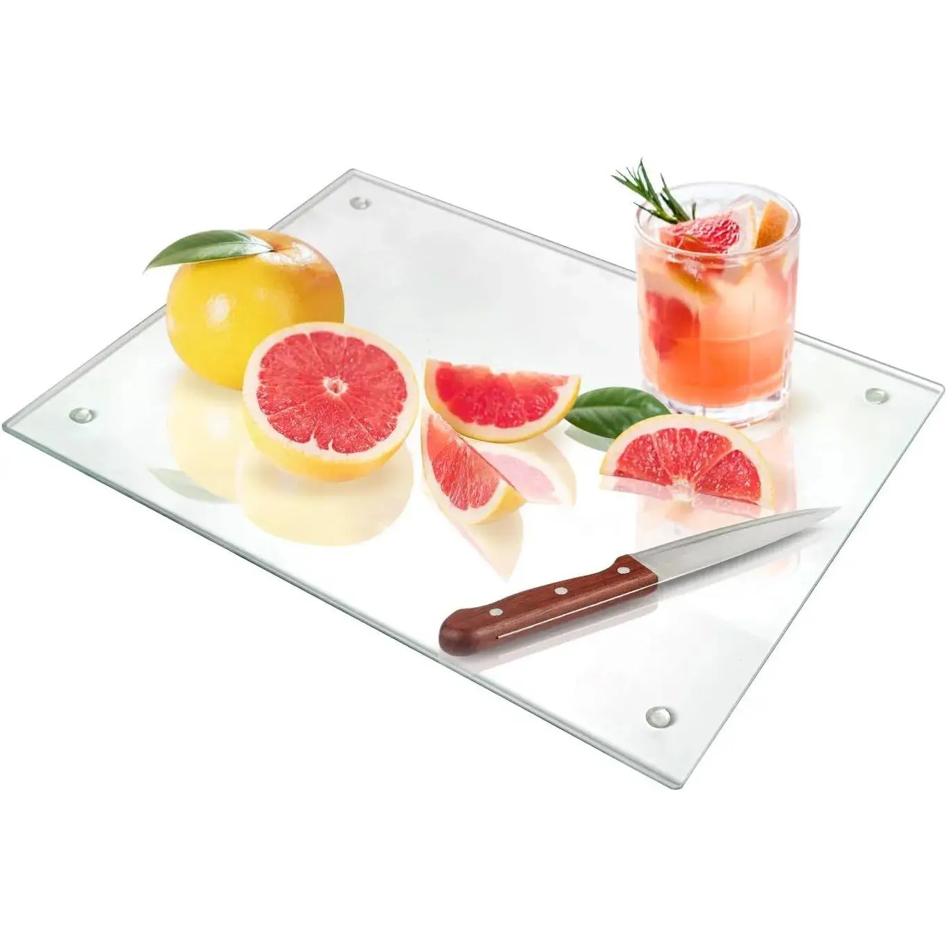 Tempered Glass Cutting Board for Kitchen Counter, 12x16 inch Clear Cutting Board for Countertop, Non-Slip, Heat-Resistant, Machine Washable, Easy to Clean, Kitchen Decoration