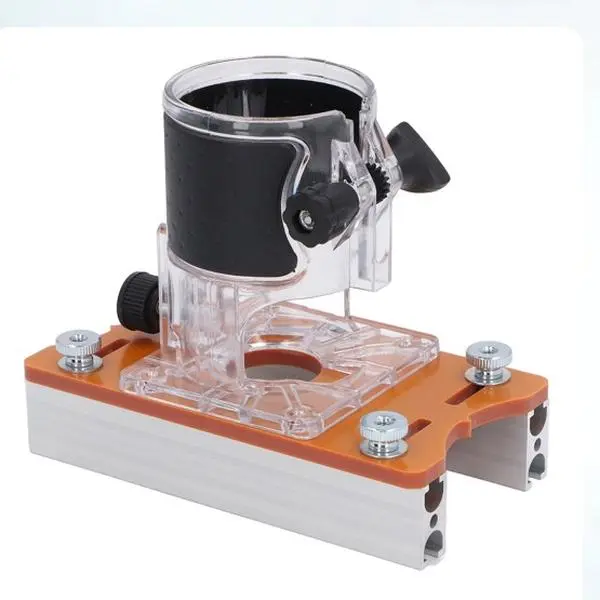 2-in-1 Adjustable Router Slotting Locator Slotting Jig - Aluminum Alloy Transparent Multi-Function Joinery Positioning Tool for Woodworkers, 0 up to 5 cm Thickness Woodworking Fastener Installation, 2-In-1 Adjustable Joinery Positioning Tool, Fixed Positi