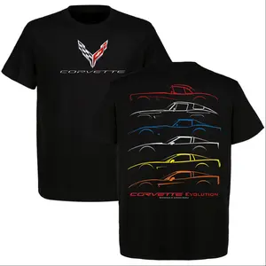 Corvette Evolution T-shirt | Classic Sports Car Tee | Retro Corvette Silhouettes Tee | American Muscle Car Apparel | Corvette Fans Gift