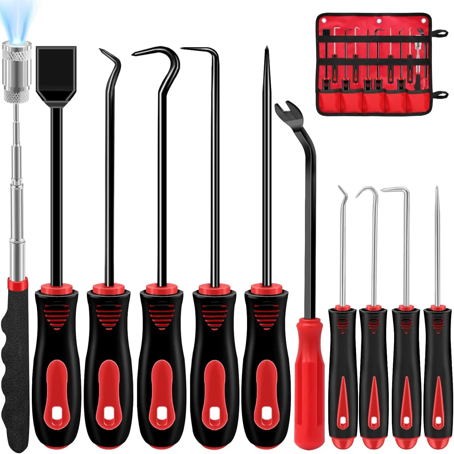 11 count Hook and Pick Set Mechanic, Automotive Pick Tool for  Oil Seal/O-Ring Seal Hoses Puller Remover Gasket Scraper  Pickup Tool