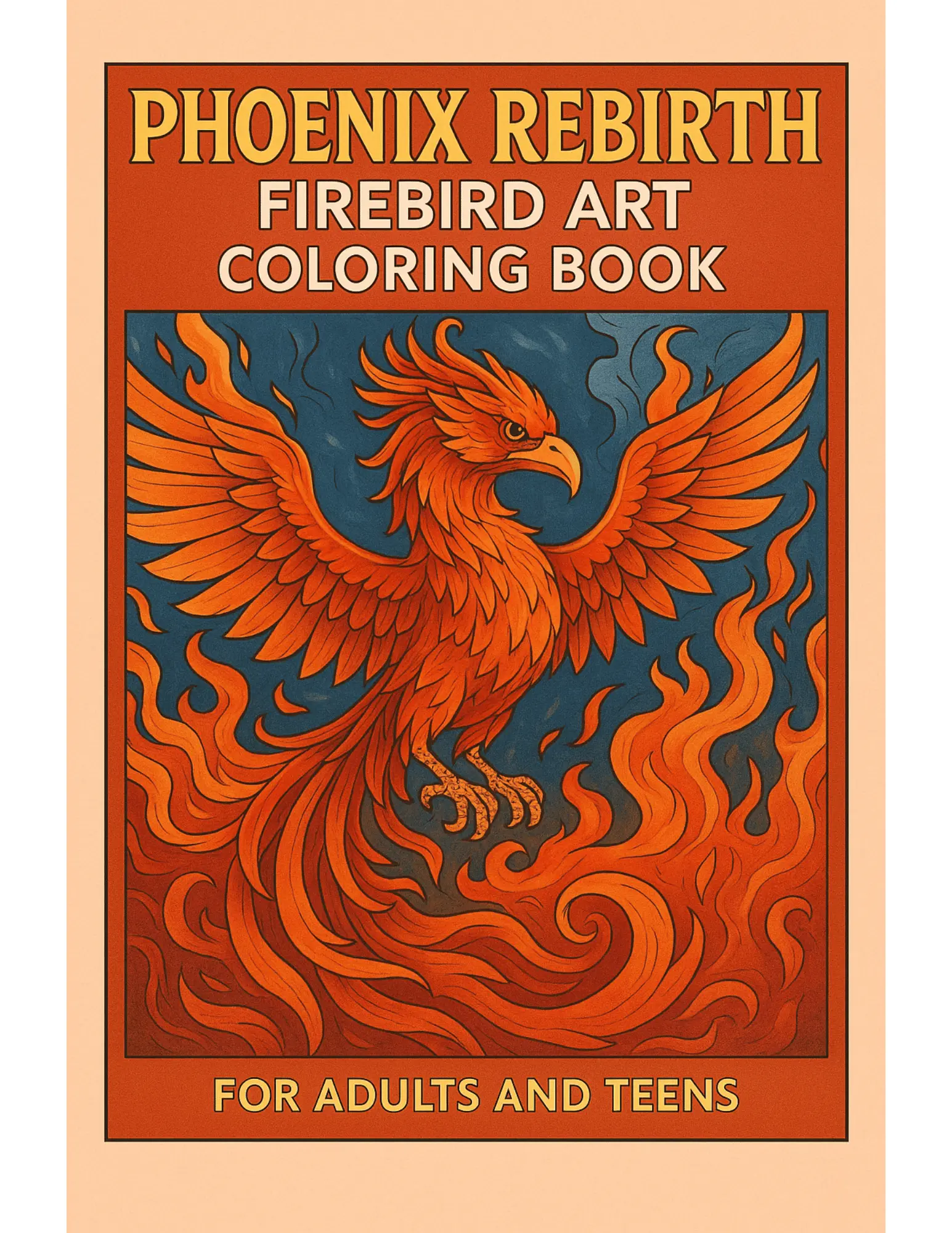 Phoenix Rebirth Firebird Art Coloring Book Sheets For Adults and Teens