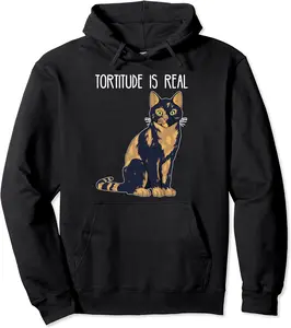 Tortitude Is Real Tortoise Shell Tortie Cat Pullover Hoodie - Antoniojo Shop 87B08VZCG86P