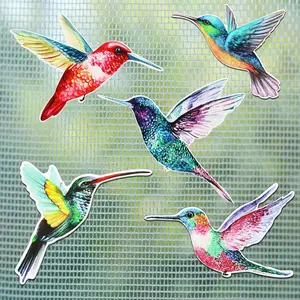 10 Pcs Screen Door Magnets Double Sided Hummingbird Screen Magnets Stickers Watercolor Flexible Retractable Decorative Window Magnetic Decals for Sliding Patio Door Mesh Decoration Protector