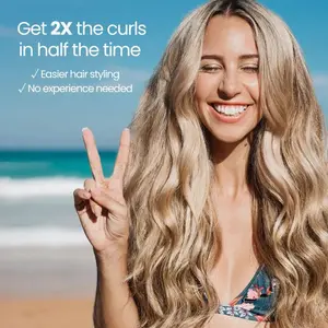Beachwaver Pro Series Rotating Curling Iron | Extended Length Tourmaline Ceramic & Gold Dust Barrel | Pro Heat up to 450°F | 1 & 1.25" Barrel Size Beachwaver Pro Series Rotating Curling Iron | Extended Length Tourmaline Ceramic & Gold Dust Barrel | Pro Heat up to 450°F | 1 & 1.25" Barrel Size